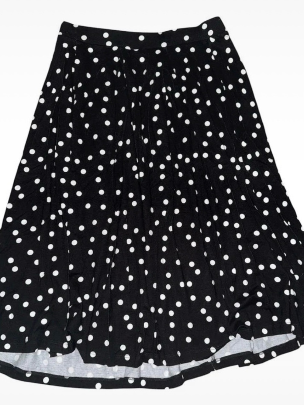ASOS Black and White Polka Dot Skater Midi Skirt